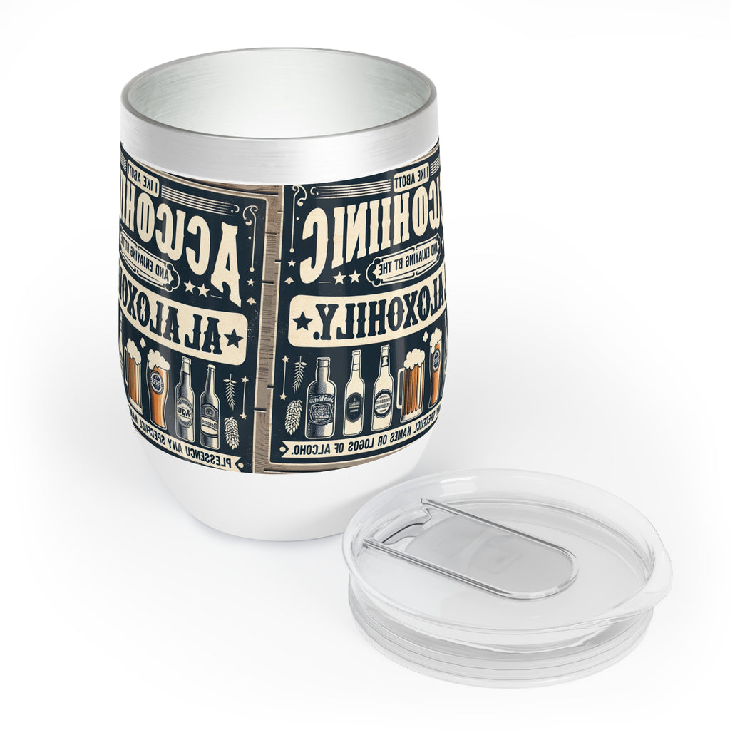 Chill Wine Tumbler: Vintage Bar Vibes for Wine Lovers, Ideal for Parties, Gifts, and Celebrations, Insulated Drinkware