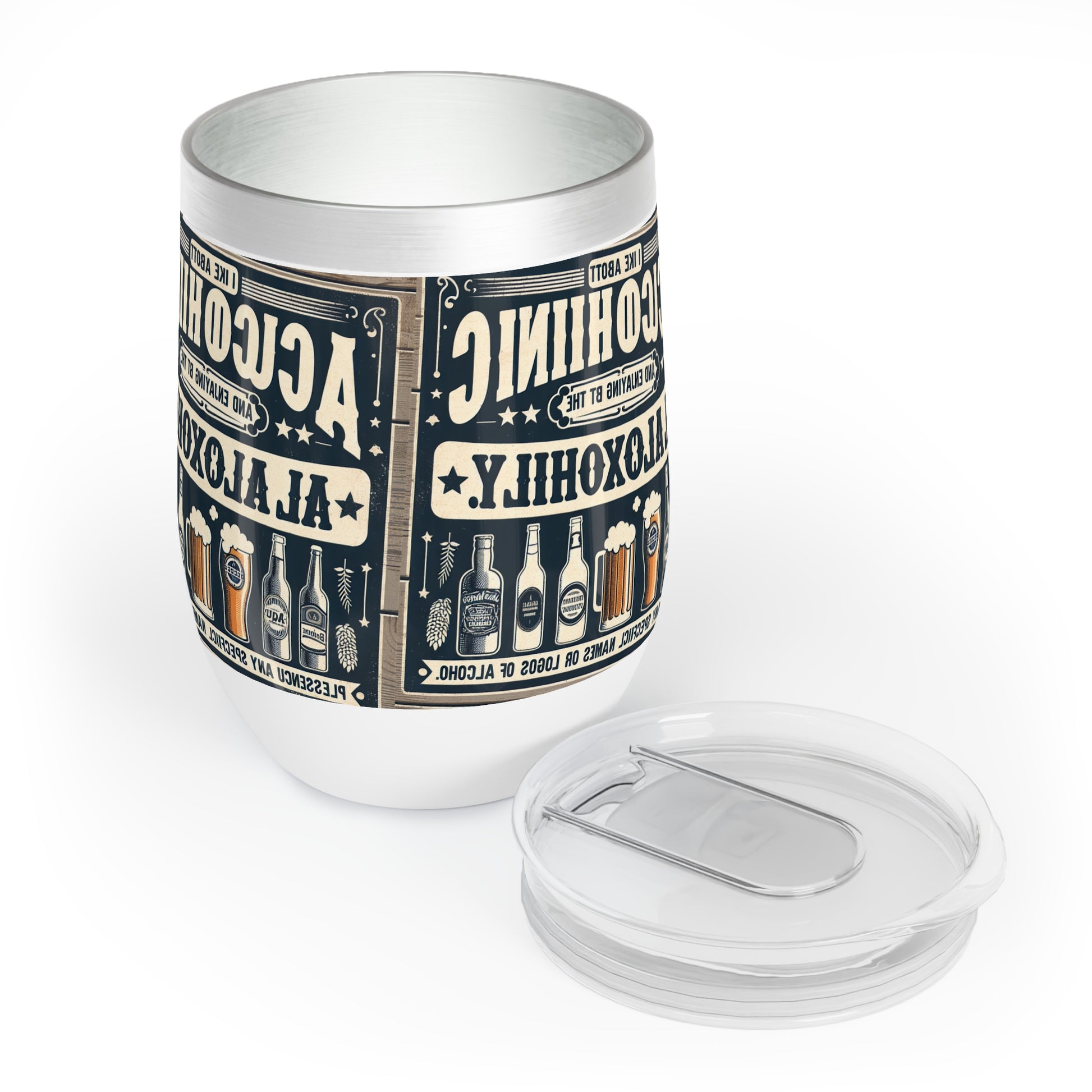 Chill Wine Tumbler: Vintage Bar Vibes for Wine Lovers, Ideal for Parties, Gifts, and Celebrations, Insulated Drinkware