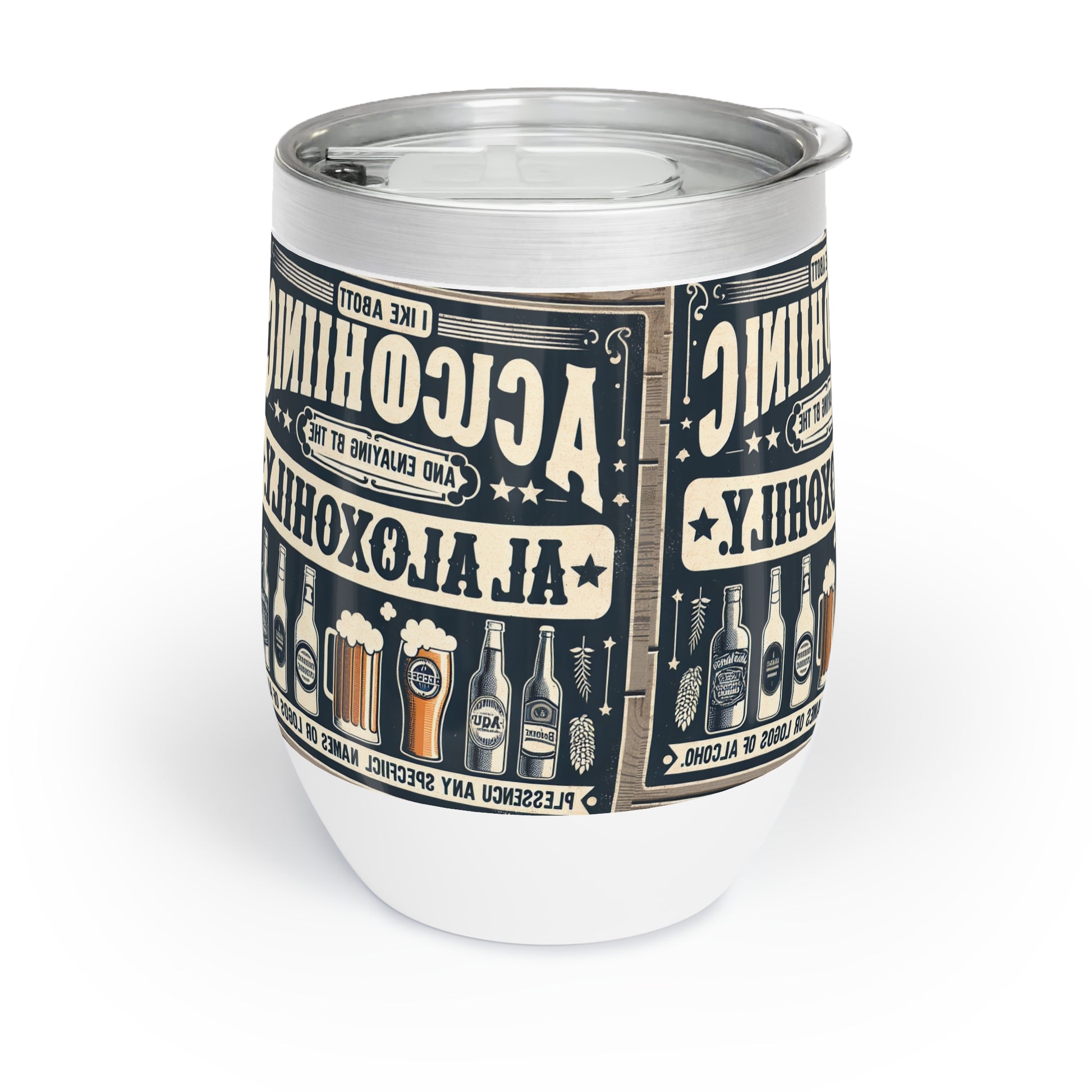 Chill Wine Tumbler: Vintage Bar Vibes for Wine Lovers, Ideal for Parties, Gifts, and Celebrations, Insulated Drinkware