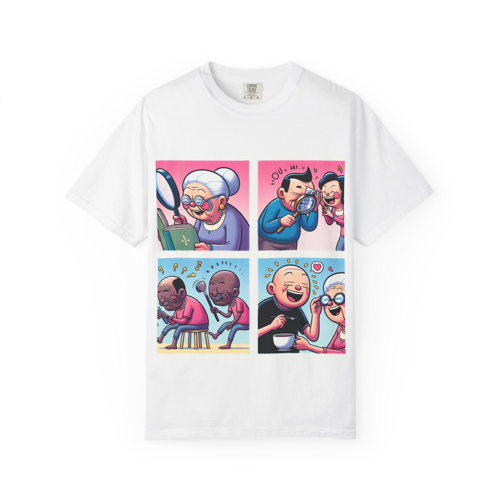 Funny Comic T-Shirt for Grandparents, Quirky Gift for Family, Humorous Tee for Elderly Pop Culture, Birthday Gift, Unisex Graphic Tee