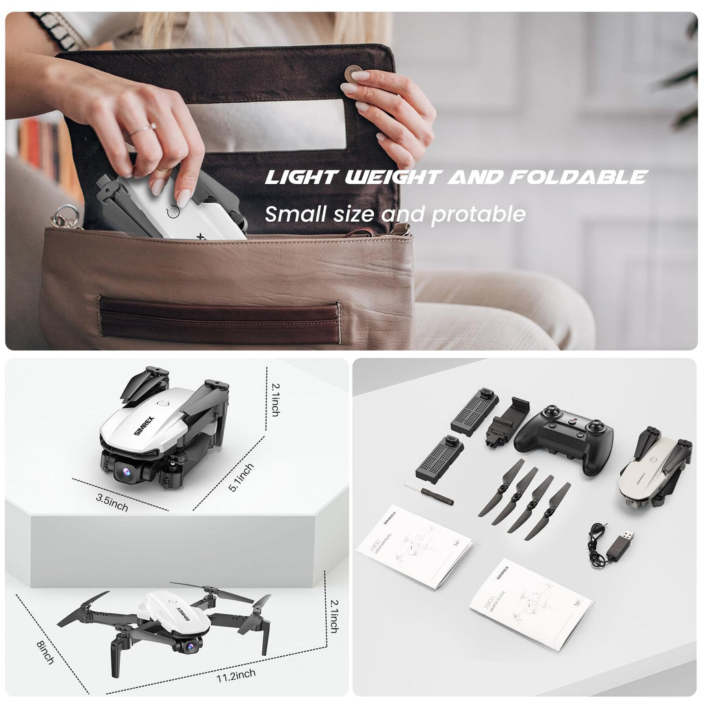 Drone With Camera 1080P for Kids And Adults, RC Quadcopter with Altitude Hold, Mini Drone With One Key Start, Waypoint Fly, Headless Mode, 3D Flip, 3 Speeds, Remote Control Drone for Beginners