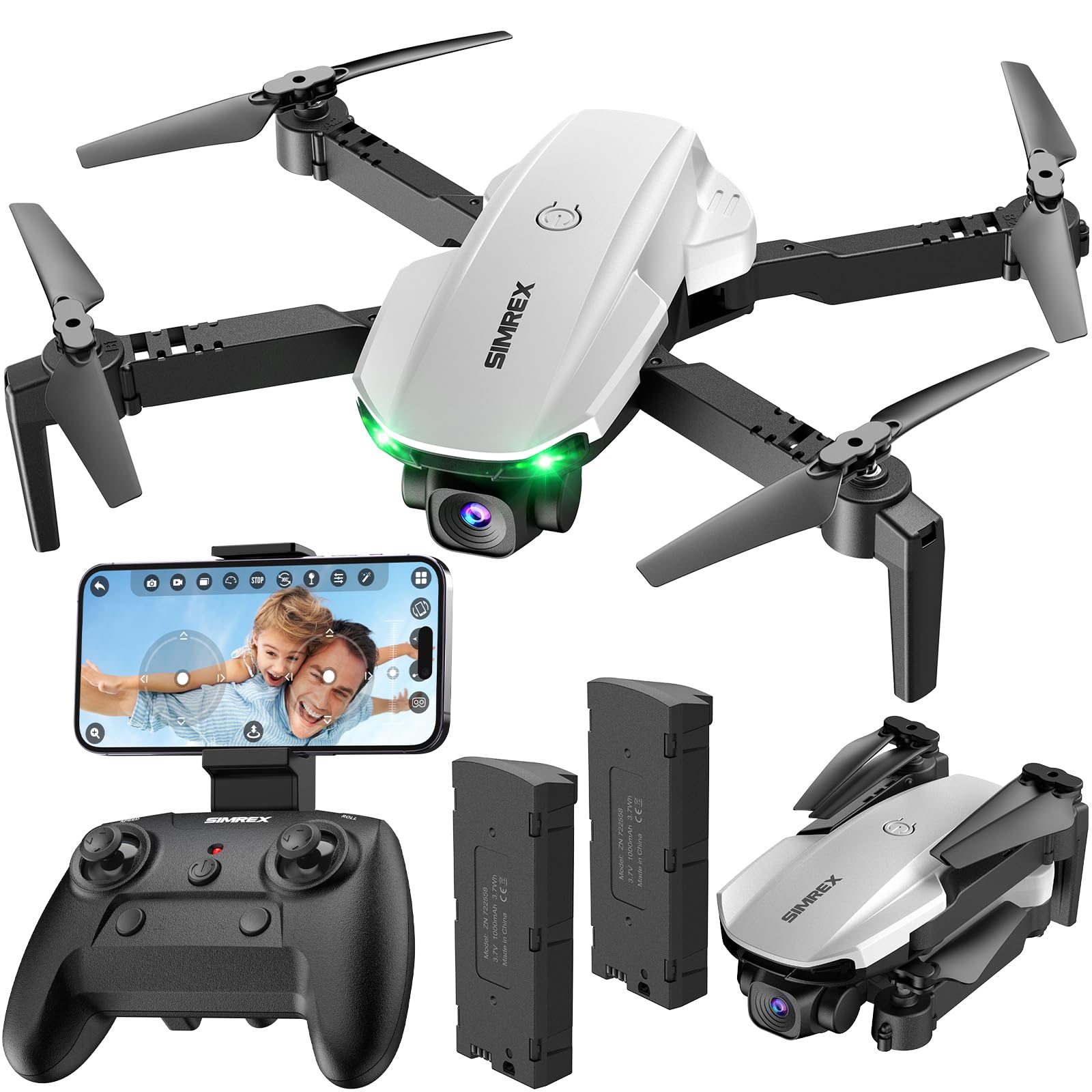 Drone With Camera 1080P for Kids And Adults, RC Quadcopter with Altitude Hold, Mini Drone With One Key Start, Waypoint Fly, Headless Mode, 3D Flip, 3 Speeds, Remote Control Drone for Beginners