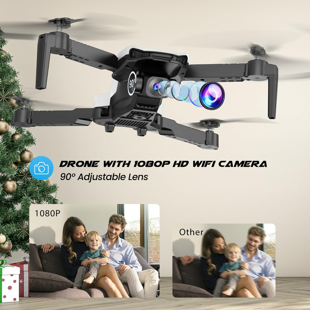 Drone With Camera 1080P for Kids And Adults, RC Quadcopter with Altitude Hold, Mini Drone With One Key Start, Waypoint Fly, Headless Mode, 3D Flip, 3 Speeds, Remote Control Drone for Beginners