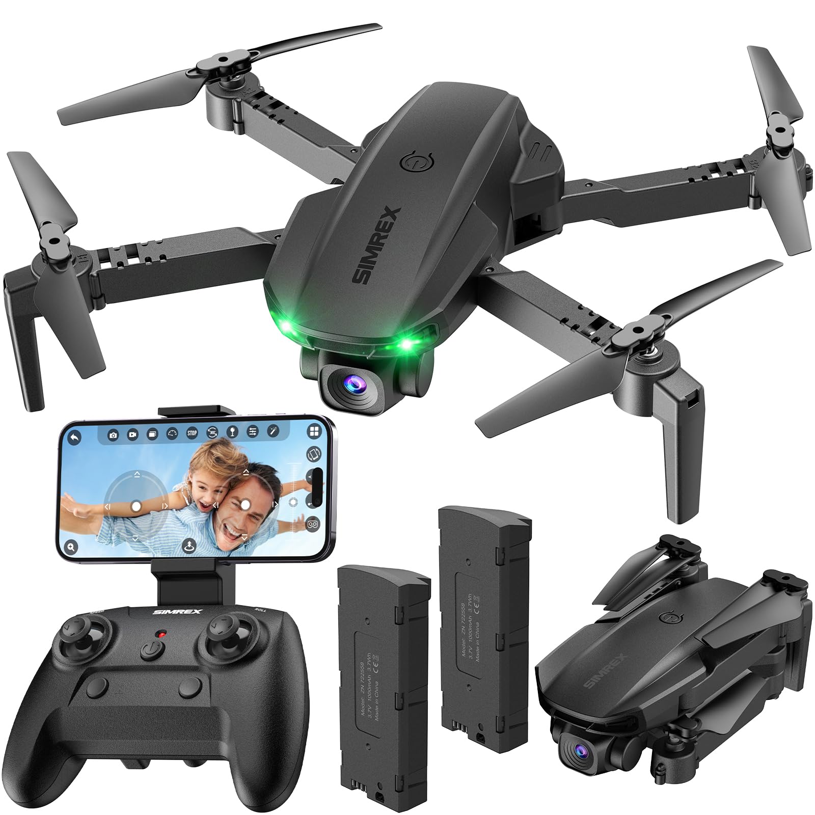 Drone With Camera 1080P for Kids And Adults, RC Quadcopter with Altitude Hold, Mini Drone With One Key Start, Waypoint Fly, Headless Mode, 3D Flip, 3 Speeds, Remote Control Drone for Beginners