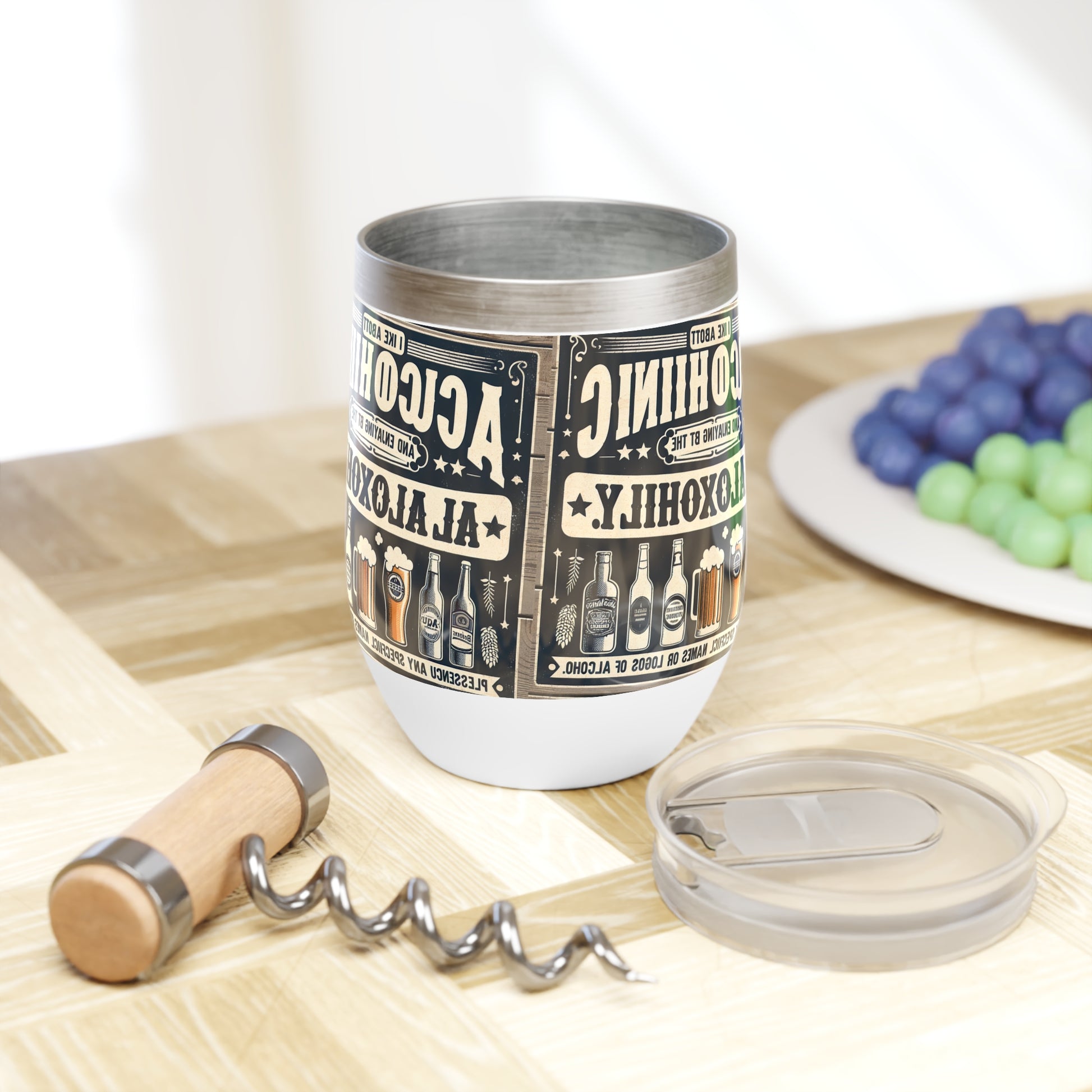 Chill Wine Tumbler: Vintage Bar Vibes for Wine Lovers, Ideal for Parties, Gifts, and Celebrations, Insulated Drinkware