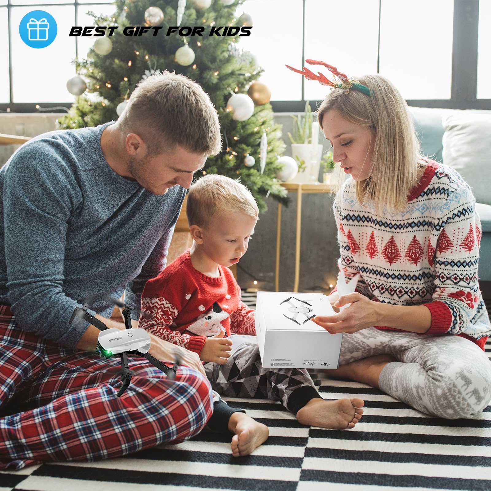Drone With Camera 1080P for Kids And Adults, RC Quadcopter with Altitude Hold, Mini Drone With One Key Start, Waypoint Fly, Headless Mode, 3D Flip, 3 Speeds, Remote Control Drone for Beginners