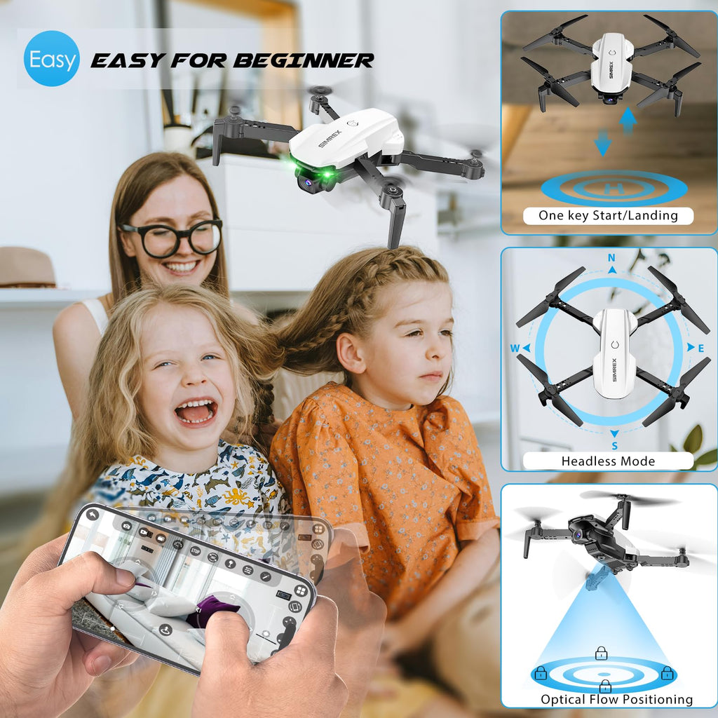 Drone With Camera 1080P for Kids And Adults, RC Quadcopter with Altitude Hold, Mini Drone With One Key Start, Waypoint Fly, Headless Mode, 3D Flip, 3 Speeds, Remote Control Drone for Beginners